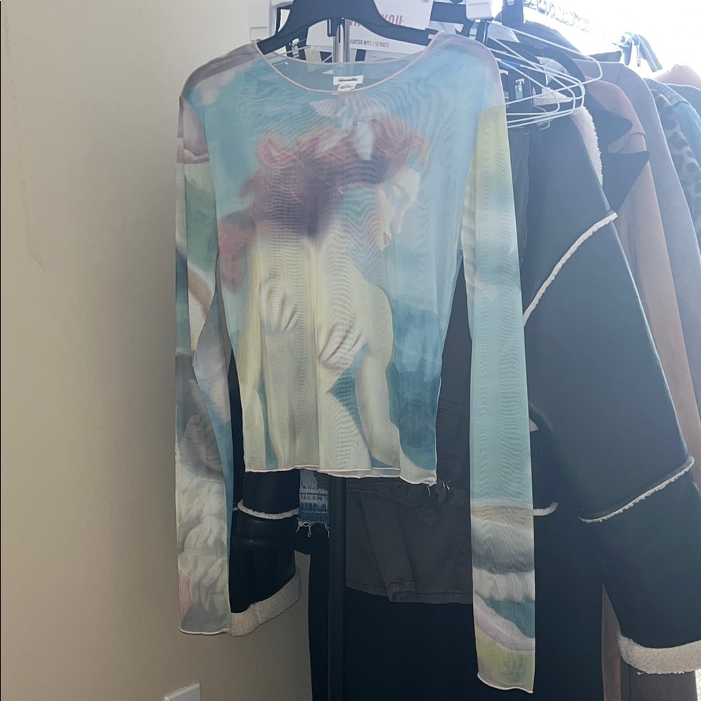 Urban Outfitters Artistic Long Sleeve Top - Multicolor